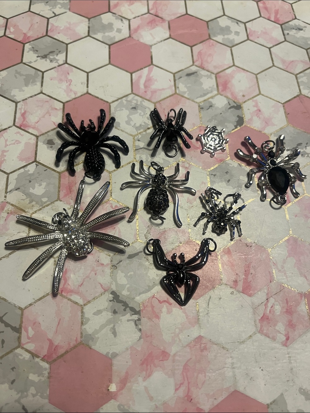 Spider Charms - Black and Silver
